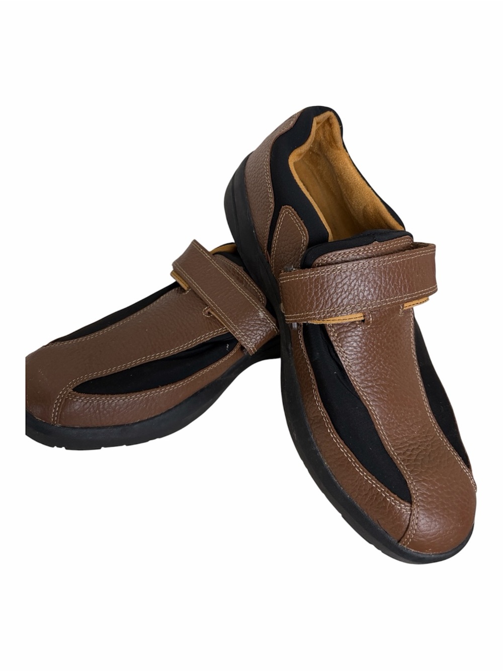 Men's Brown Casual Slip-On Loafers with Velcro Strap